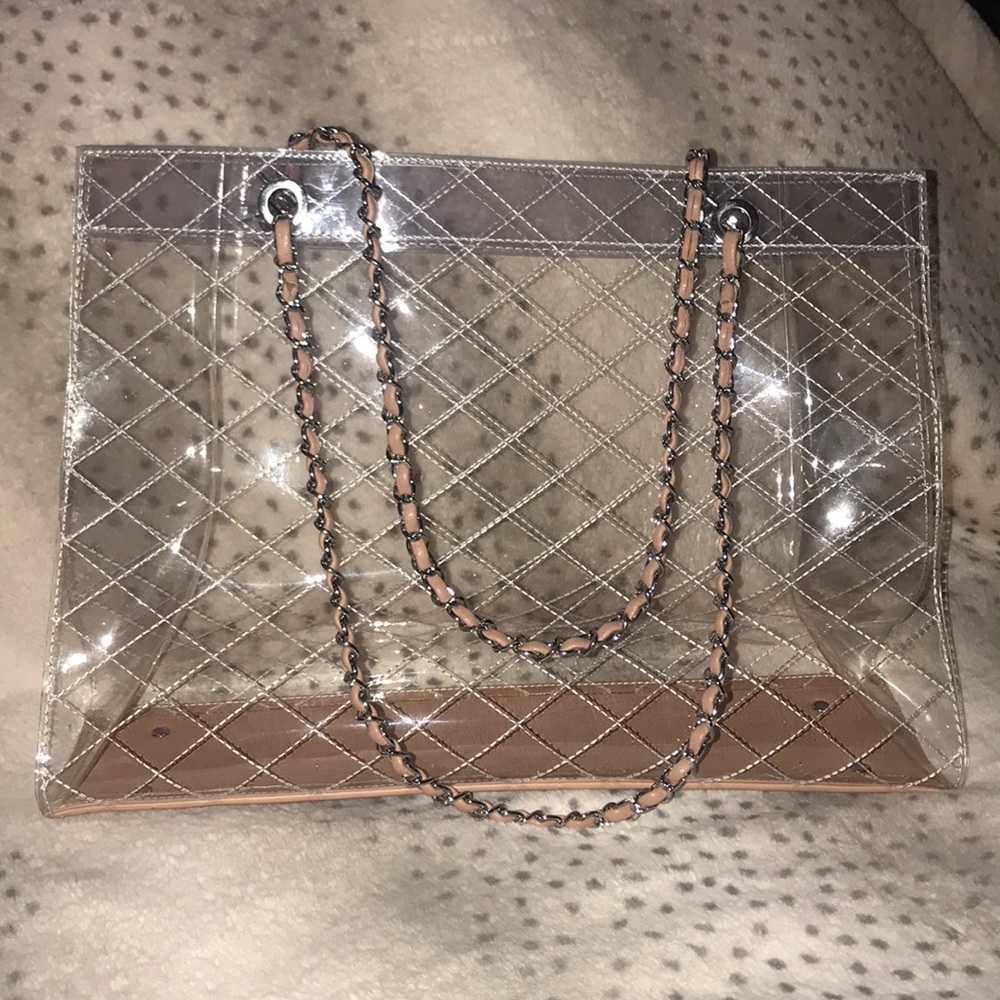 Ladies vinyl total see through bag